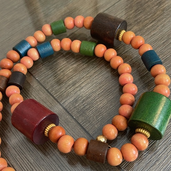 Vintage Chunky Beaded Wooden Necklace - Picture 8 of 16